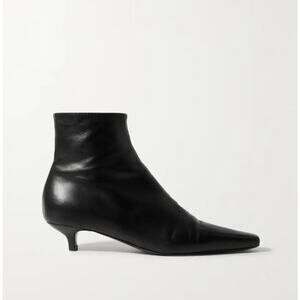 Totême Slim Leather Ankle Boots Black - 37/US 7